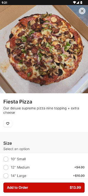 Fiesta Pizza To Go Screenshot 2