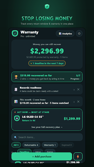 Warranty Tracker & Receipts Screenshot 0