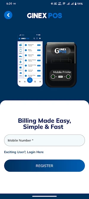GINEX POS Billing App Screenshot 1