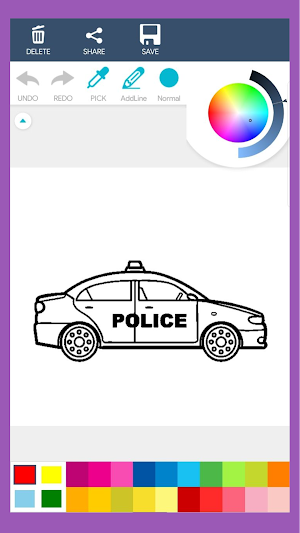 Police Car Coloring Book Screenshot 1