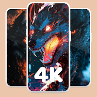 Fire Wolf Wallpaper 4K