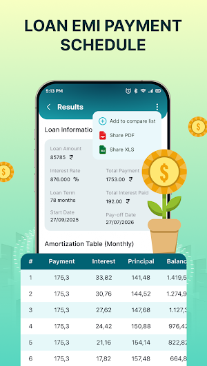 EMI Calculator Investment Tool Screenshot 2