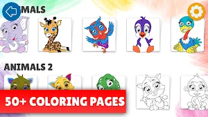 Kids coloring pages - Free drawing game 🐴🦄🎨 Screenshot 1