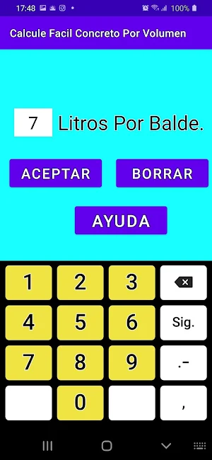 Calcule Fácil Concreto Por Vol Screenshot 1
