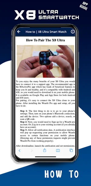X8 Ultra SmartWatch app Guide Screenshot 2