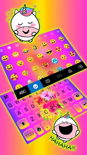 Colorful Flowers Keyboard Background Screenshot 2