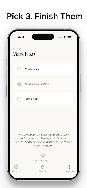 TriDo - 3 Daily Tasks Screenshot 1
