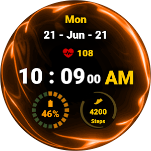 Fluid Orange Watch Face Screenshot 2
