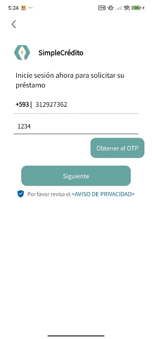 SimpleCrédito-Préstamo Seguro Screenshot 0
