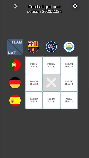 Football grid quiz Screenshot 1