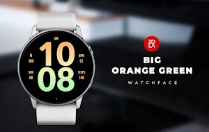 Big Orange Green Watch Face Screenshot 0
