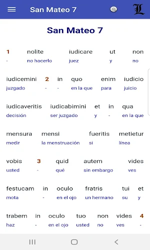 Vulgata interlineal latina/española (V. de prueba) Screenshot 0