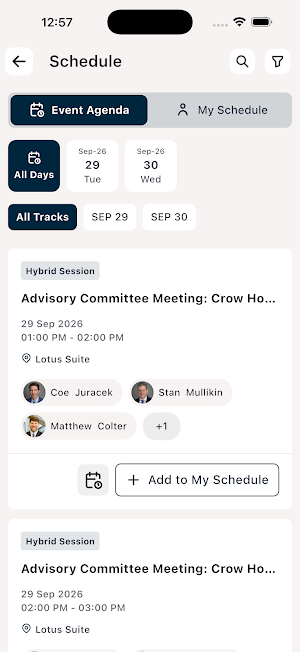 Crow Holdings Events Screenshot 3