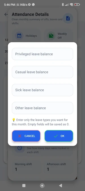 Self Attendance Tracker Screenshot 3