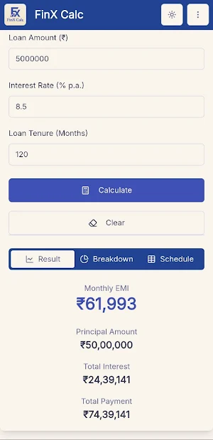 FinX Calc Screenshot 2