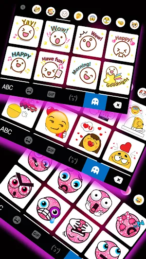 Neon Pink Butterfly Keyboard Background Screenshot 3