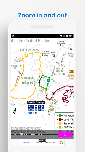 Whistler Bus Map Travel Guide Screenshot 2