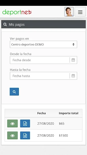 DeportNet Centro Deportivo DEM Screenshot 3