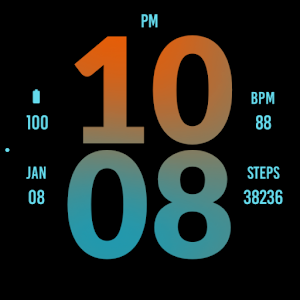 Big Orange Blue Watch Face Screenshot 3