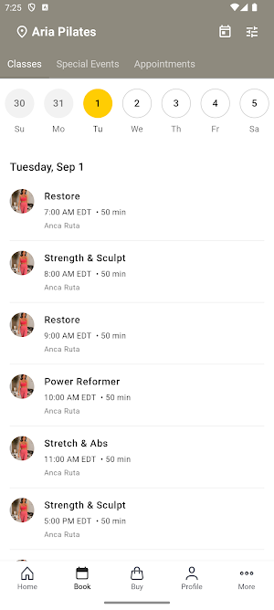 Aria Pilates Studio screenshot 2