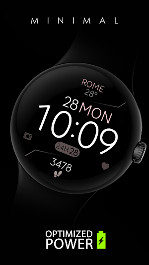 Digital Black v4 watch face Screenshot 0