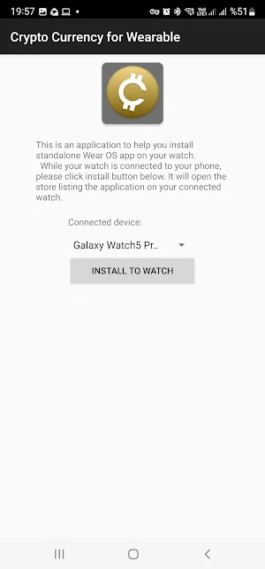 Crypto Currency for Wearable Screenshot 0