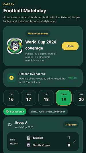 Caze TV - Live Football Score Screenshot 0