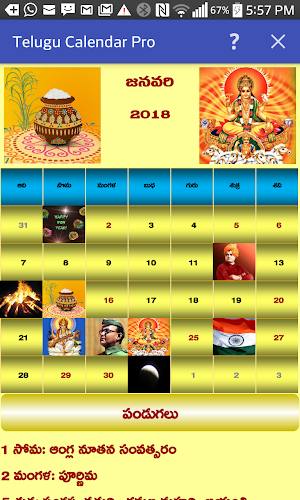 Telugu Calendar Pro Screenshot 0