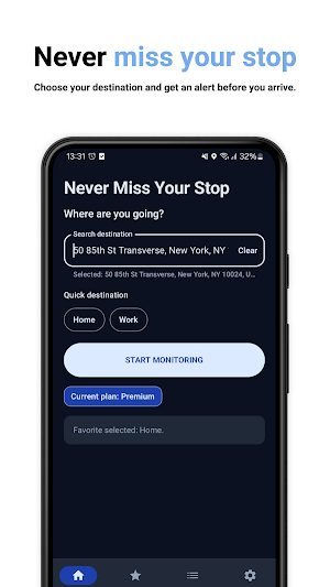 Never Miss Your Stop: GPS Screenshot 1