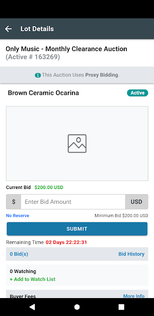 AuctionWorx Events Demo Screenshot 3