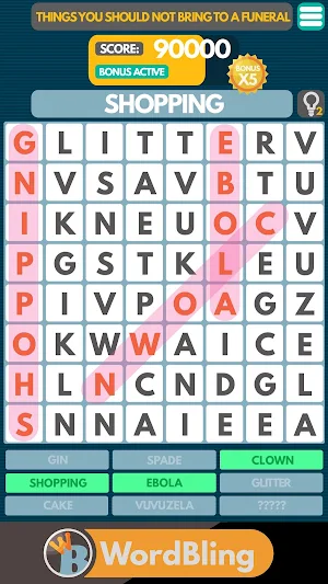 Word Bling: A funny offline wo Screenshot 0