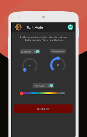 Warm Colorful Filters & Screen Dimmer - Night Mode Screenshot 1