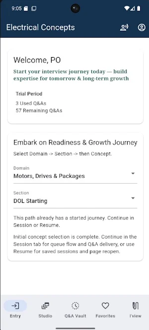Electrical Engg O&G Interview Screenshot 0