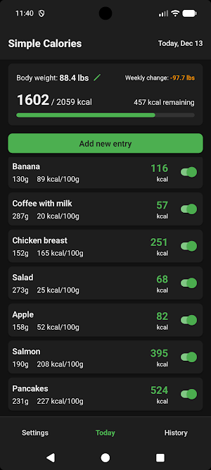Simple Calories Screenshot 0