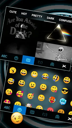 Magic Neon Symbols Keyboard Background Screenshot 3