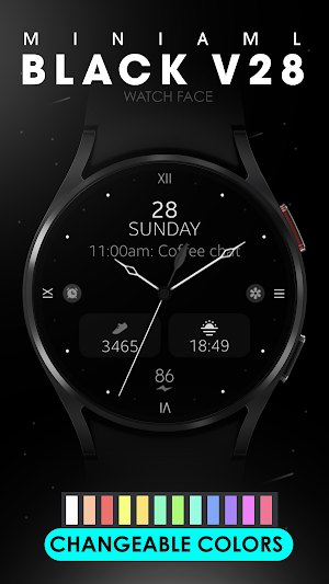 Minimal Black v28 watch face Screenshot 2