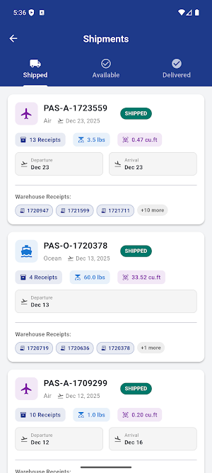 MyPASCargo Screenshot 3