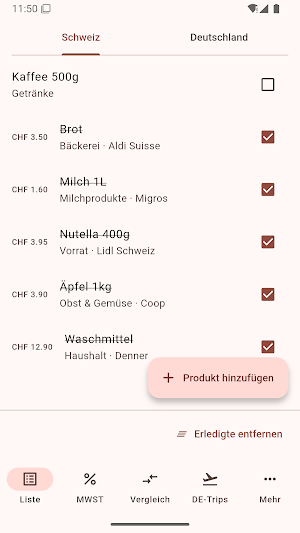 Einkaufsliste Schweiz Screenshot 0