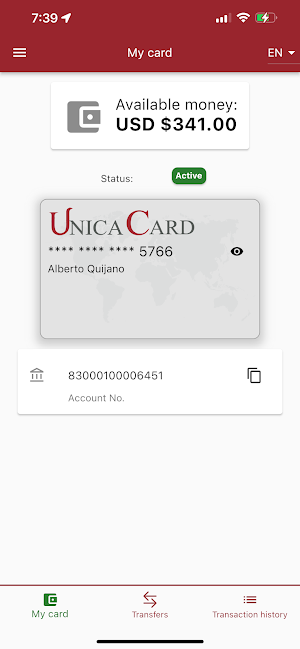 Unica Card Screenshot 2