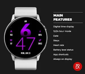 Active Purple Fit Watch Face Screenshot 1