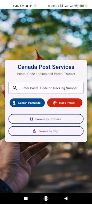 Canada Postal Code Tracking Screenshot 0