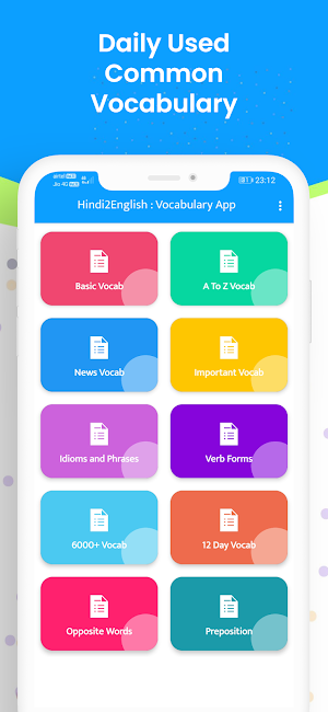 Hindi2English : Vocabulary App Screenshot 1