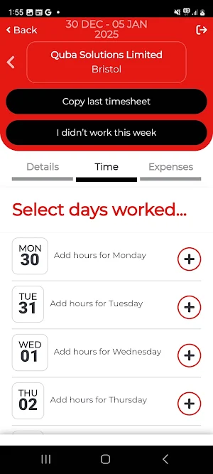 Mech-Elec Talent E-Timesheets Screenshot 3