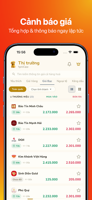 Cậu Vàng: Giá Vàng & Ngoại Tệ Screenshot 2