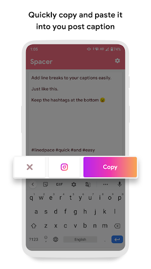Line Spaces for Instagram - Adding Line Breaks Screenshot 1