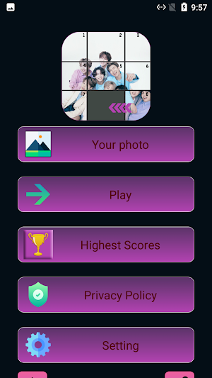 BTS Slide Puzzle Game Screenshot 1