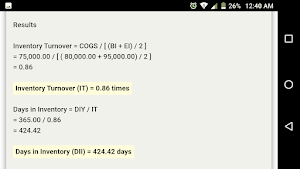 Inventory Turnover Calculator Screenshot 2