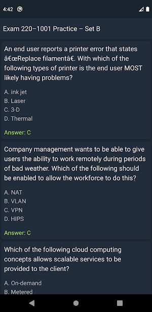 CompTIA A+ Q&A Screenshot 3