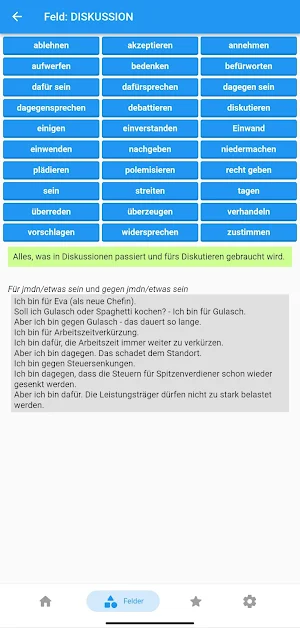 Deutsche Verben im Satz Screenshot 2