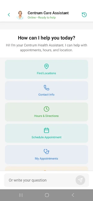 Healthcare Scheduling & Info Screenshot 1